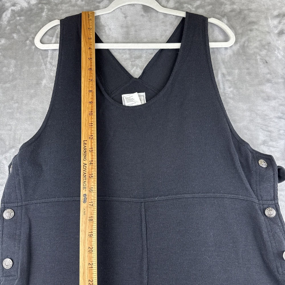 Vintage Erika Studio Overall Dress Women's‎ M Black Buttons Ribbed 90's (1250) - Picture 11 of 12